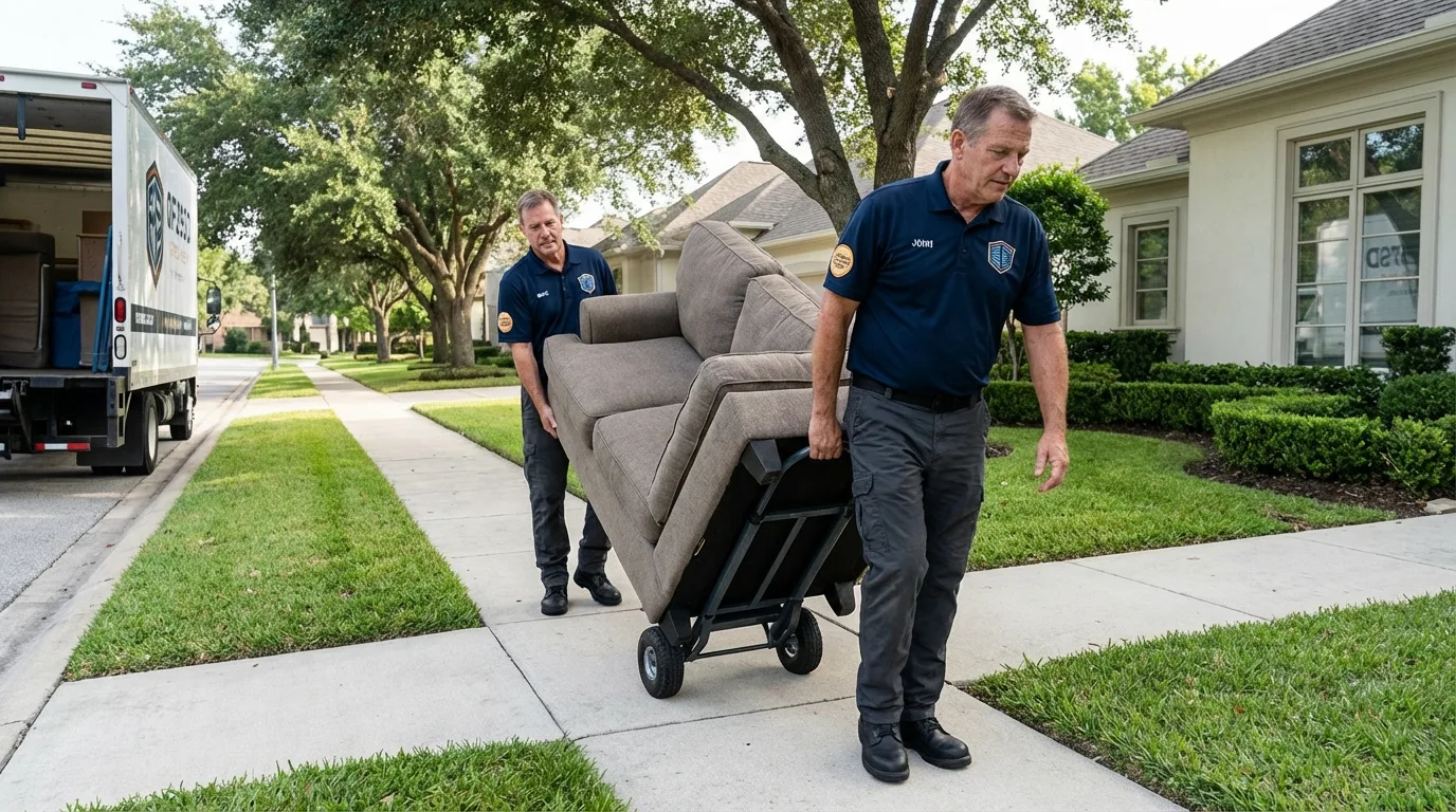 Local residential moving crew loading furniture in Louisville, MS